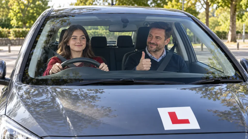 Calm learner driver preparing for their driving test with Herts Driver Training