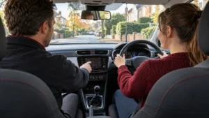 Learner driver on their first driving lesson with a Herts Driver Training instructor